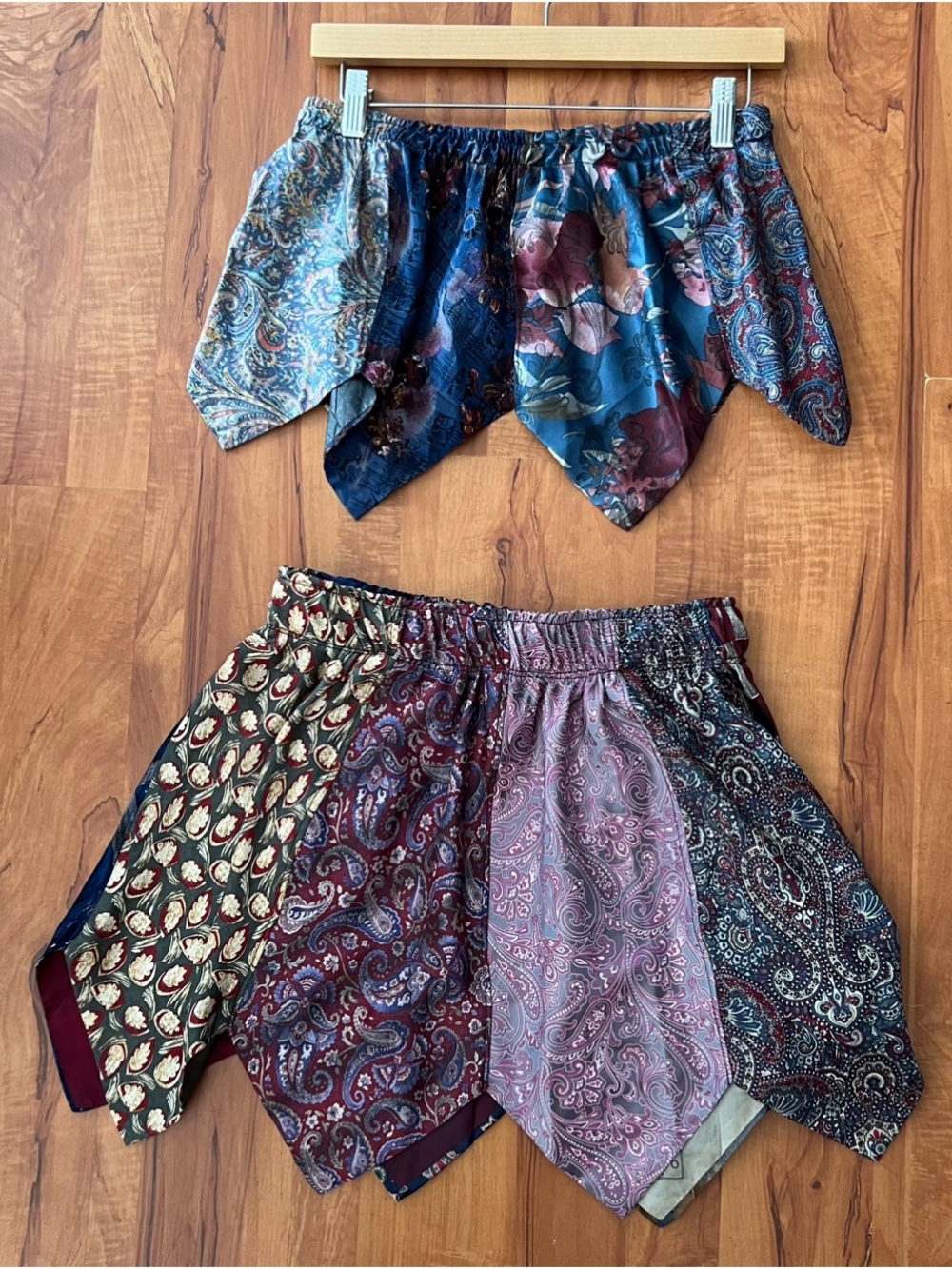 Upcycle Emanuel Ungaro Paris Silk Ties Skirt & Top Set Boho Festival Wear